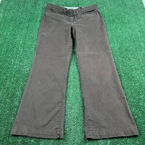 VTG Tommy Hilfiger Pants Womens 12 33x29 Brown Stretch Belted Wide Leg Flare Y2K